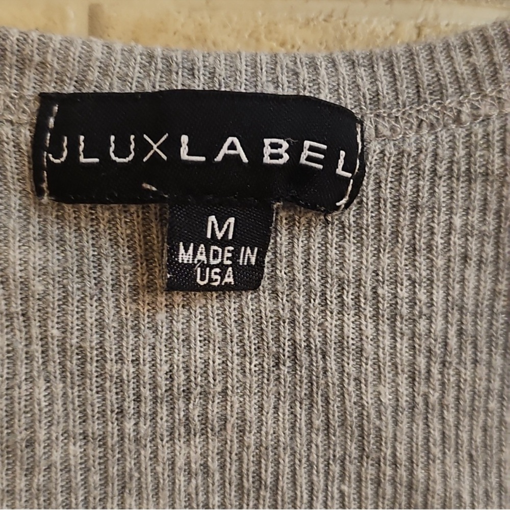 JLUXLABEL Heather Gray Ribbed Tank Top - Picture 4 of 5